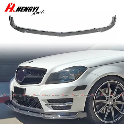 Front Lip Splitter Carbon Fiber Look Fits Mercedes W204 C300 2011-2014 Sport • $79.99