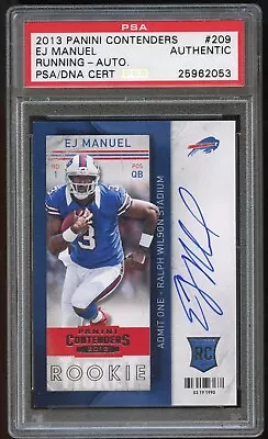 EJ Manuel #209 Signed Autograph 2013 Panini Contenders Football Card PSA Slab • $25.20