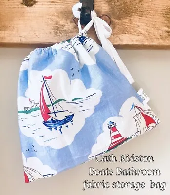 Cath Kidston Boats Fabric Storage Bag - Bathroom - John Lewis - Made In Cornwall • £13.75