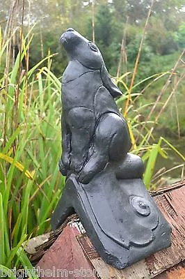 £66.99 • Buy Black Celtic Moon Gazing Hare Roof Finial 90° Angled Or Half Round Ridge Tile