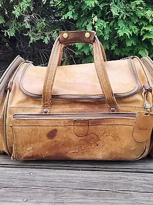 Vintage HARTMANN Leather Duffle Weekend Bag Travel 21 In Read Duffel Bag READ  • $68.96