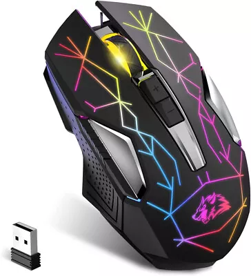 AU Wireless Gaming Mouse Rechargeable Silent RGB Backlit 6 Buttons For PC Laptop • $25.99