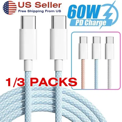 For IPhone 15 Pro Max USB-C To USB-C Cable Fast Charger Lot Type C Charging Cord • $3.59