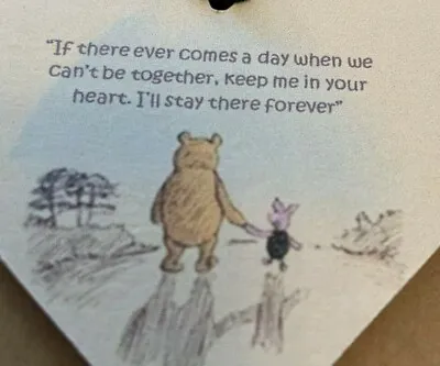 £2.69 • Buy Winnie The Pooh Comes A Day Wooden Heart Hanging Decoration Sign Plaque Gift (b)