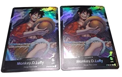 Monkey D Luffy Foil Straw Hat Crew One Piece Card Game ST08-001 NM TCG X2  • $11.95