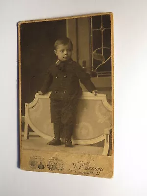 Little Boy Stands On A Seat Furniture / CDV L. K. Jué Dessau • £3.38