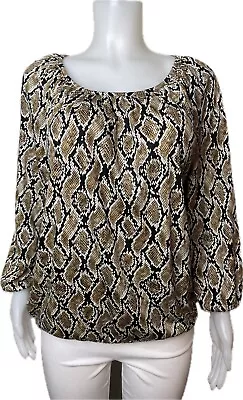 Michael Kors Blouse Size L Multicolor Top Long Sleeve Round Neck. NWT $64 • $37.99