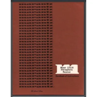 Marantz Model 2252B Stereophonic Receiver Owner Manual 26 Pages Comb Bound • $12