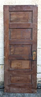 28 X78.5  Antique Vintage Old Salvaged SOLID Wood Wooden Interior Door 5 Panels • $199.99