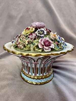 Mottahedeh Design Vintage Porcelain Flower Figurine Pot Made In Italy • $275