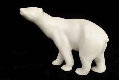 Vintage Villeroy & Boch Polar Bear Head Up Matte Glaze White Ceramic Figure 669 • $134.99