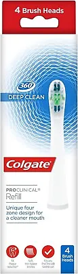 Omron Toothbrush Heads 4x Genuine Colgate Deep Clean White Pack ProClinical 360 • £16.50