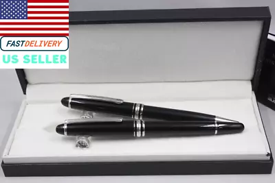 Meisterstuck 163 Roller Ball Luxury Pen MB Monte Black Resin Gold And SilverBl • $44.87