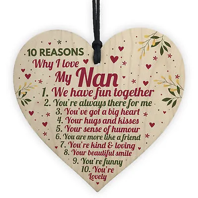 Reasons Why I Love My Nan Mothers Day Gift For Her Nan Birthday Gifts Thank You • £3.99