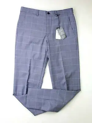 Armani Exchange Mens Blue Plaid Wool Blend Dress Pants 36 X 34 • $34.72