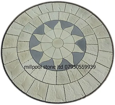 3.46m Buff  Sun Circle Patio Paving Slabs Stones [ Delivery Note Exceptions ] • £299