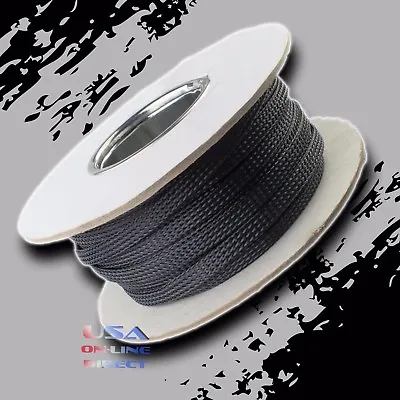 100 FT. 1/4  Expandable Braided Loom Tubing Wire Cable Sleeving Hose Cover USA  • $15