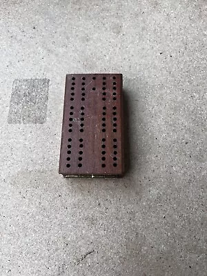 HOYLE Folding Cribbage Board Genuine Wood With Metal Pegs - VINTAGE 1979 • $15