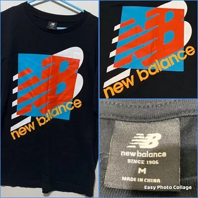 $11.99 • Buy New Balance Black Classic Logo New Balance Short Sleeve T-shirt Adult Size M