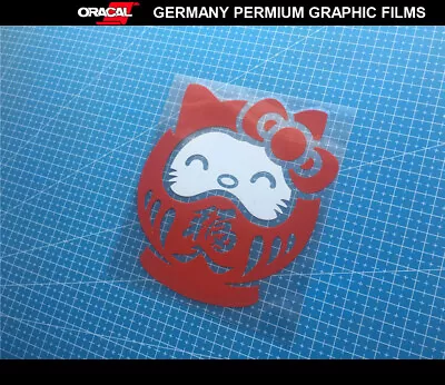 Hello Kitty CAT Blessing Japanese Daruma Doll 福 JDM OSAKA Japan Vinyl Sticker • $12