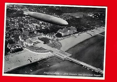 Zoppot Sotop Gdansk Gdańsk Circa 1935 Count Zeppelin Photo Card • £10.28