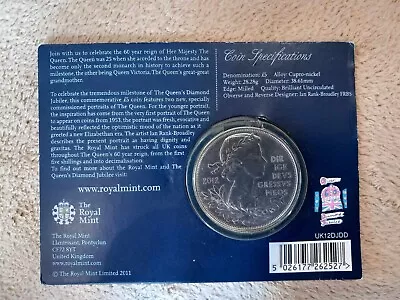 2012 £5- Diamond Jubilee- Five Pounds -bu Brilliant Uncirculated Coin Pack • £9.95