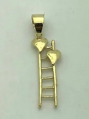 14k Yellow Gold Way To My Heart Ladder To My Heart Charm Pendant 1.2 Grams • $91.49