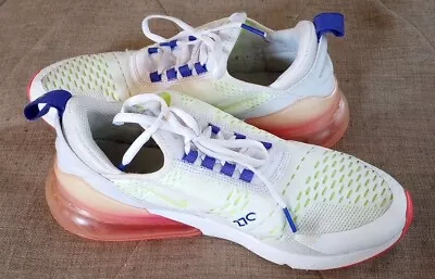 Nike Air Max 270 Women's Running Shoes White Coral Purple  • $40