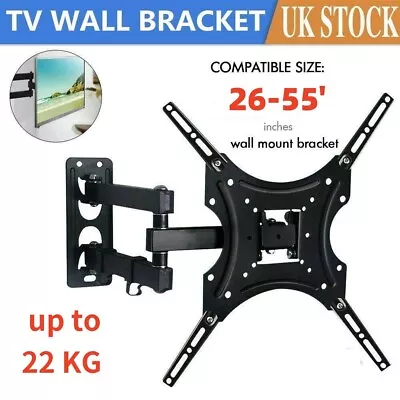 26-55  Full Motion TV Wall Mount Rotation 180°Swivel Bracket 26 32 40 42 50 55  • £7.99