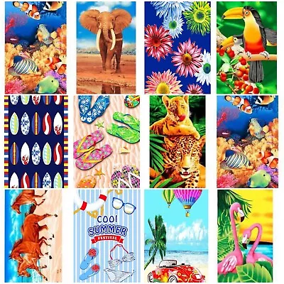 Super Soft Microfibre High Absorbent Holiday Gym Beach Towel - Choose 11 Designs • £6.99