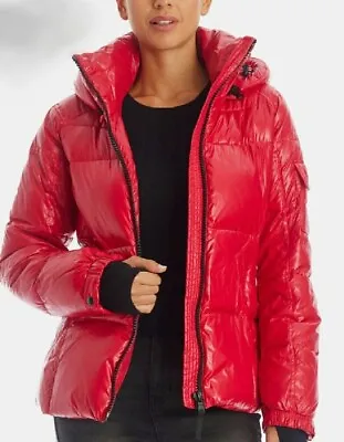 NWT S13 $265 Kylie Gloss Down Puffer Jacket In Red | Size XS  • $110
