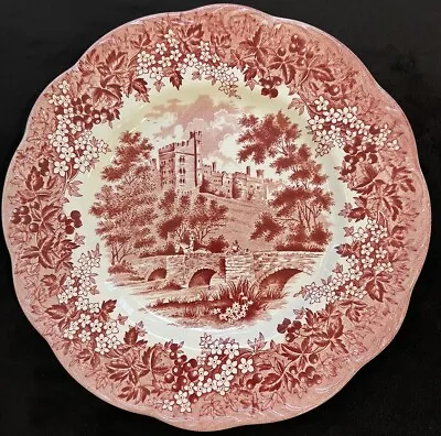 Vtg J&G Meakin Romantic England Haddon Hall 9.75  Red Ironstone Dinner Plate • $19.99