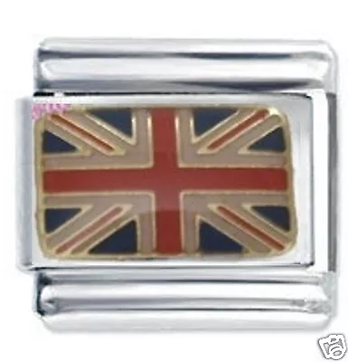 UNION JACK ENAMEL FLAG - Daisy Charm For Use With Italian Modular Charm Bracelet • £4.51