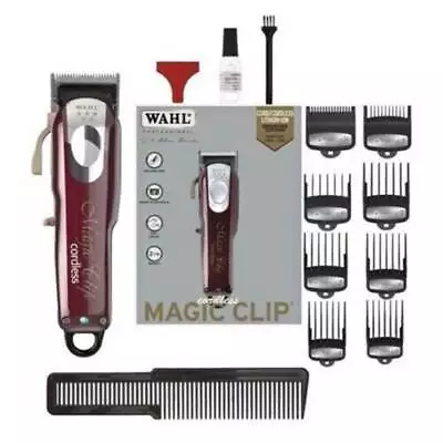 WAHL MAGIC 8148 CLIP Professional 5-Star Cordless Clipper With 8 GUARDS AU • $99.44