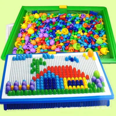 $17.99 • Buy Kids Creative Children Puzzle Pegs Board 296 Educational Learning Toys DIY Gift