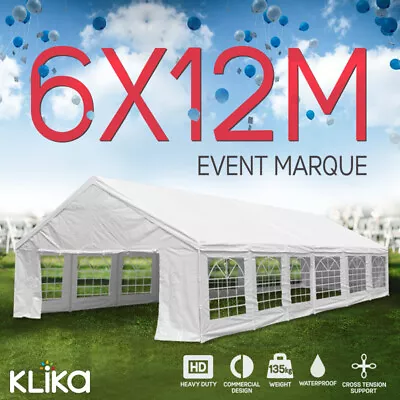$939 • Buy New Huge 12x6 Outdoor Event Gazebo Party Tent Marquee Wedding Canopy Shade White
