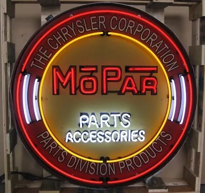 36  Mopar Parts Neon Sign Garage Decor Men Chrysler Automobilia Real Neon Signs • $1349.99