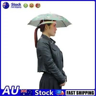 $8.84 • Buy AU Foldable Umbrella Hat Outdoor Fishing Hiking Sun Shade Cap (Camouflage)