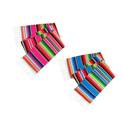 £16.36 • Buy 2pcs Woven Serape Table Runner Traditional Falsa Mexican Blanket