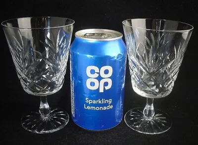 Pair Of Edinburgh Crystal OBAN Water Wine Goblet Glasses 5 H (one Signed) • £14.99