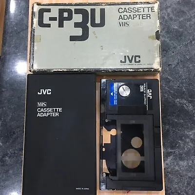 JVC C-P3U Video Cassette Adapter Play VHS-C Tapes To VCR W/Case Box Collectable • $10.99
