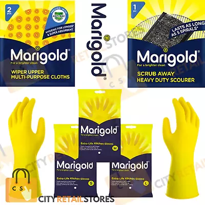 Marigold Extra Life Gloves Kitchen Sizes Tough Washing Up Scrub Away D4 • £4.34