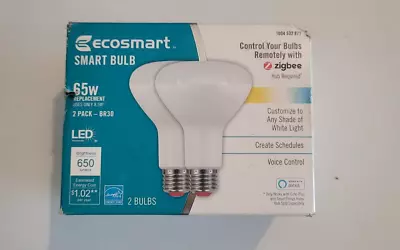 2 EcoSmart 65-Watt BR30 LED Smart Bulbs - 650 Lumens - Hub Required • $10.99