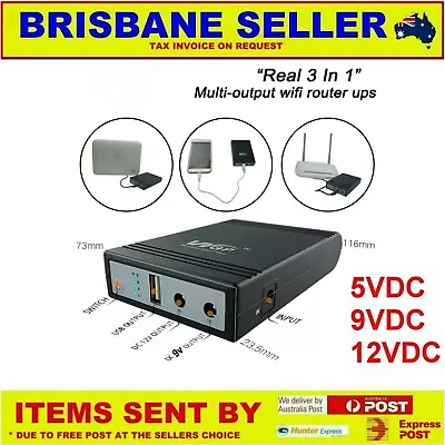 12v UPS 33.3wh 5v 9v NBN PHONES MODEMS EFTPOS CCTV LITHIUM RECHARGEABLE BATTERY • $48.99