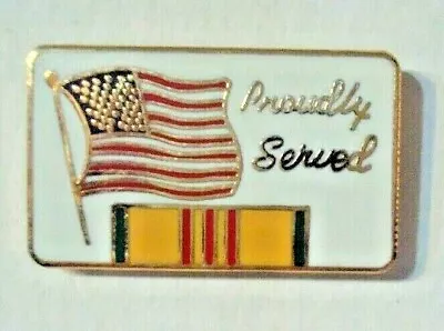 VIETNAM VETERAN PROUDLY SERVED Military    Hat Lapel Pin • $7.95