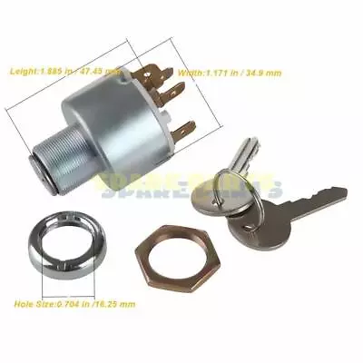 Universal Ignition Key Starter Switch W/ 2 Keys For Car Tractor Trailer Boat • $11.89