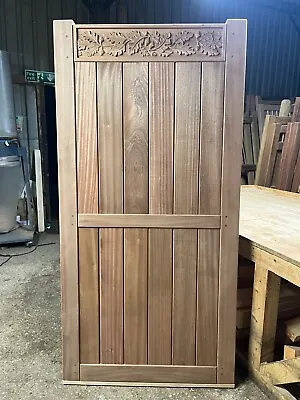 Wooden Garden Gate For Home Oak Leaves And Acorn Design New Hardwood Sapele Gate • £900