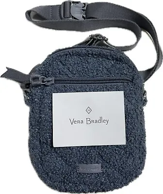 Vera Bradley Small Convertible Crossbody Bag Teddy Fleece Thunder Blue • $24.99