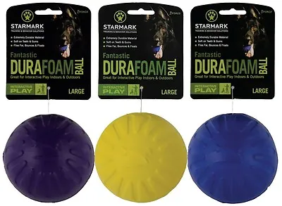 £7.29 • Buy Starmark Durafoam Dog Puppy Tough Foam Floating Chew Toy Ball Colour Size Choice