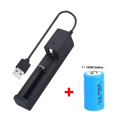 Rechargeable CR2 14250 Battery 3.7v Charger For Mini Head Light Torch Flashlight • £3.59